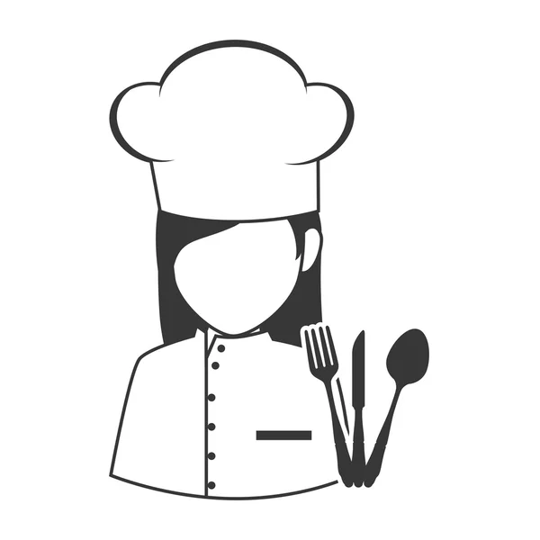 Avatar chef mujer — Vector de stock