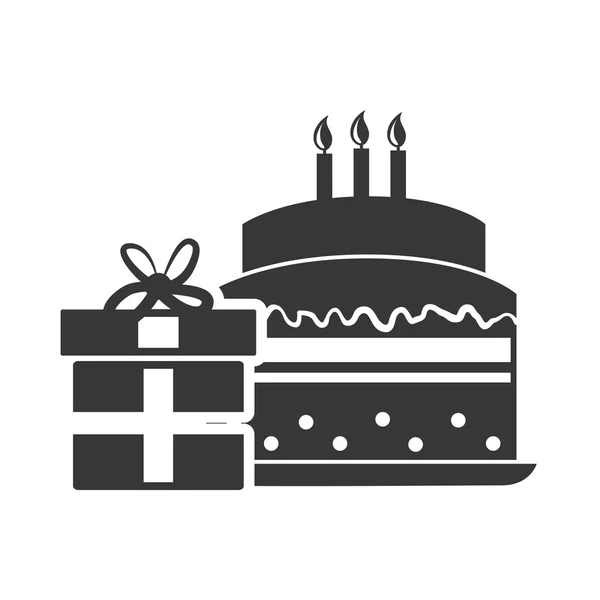 Bolo de aniversário com velas —  Vetores de Stock