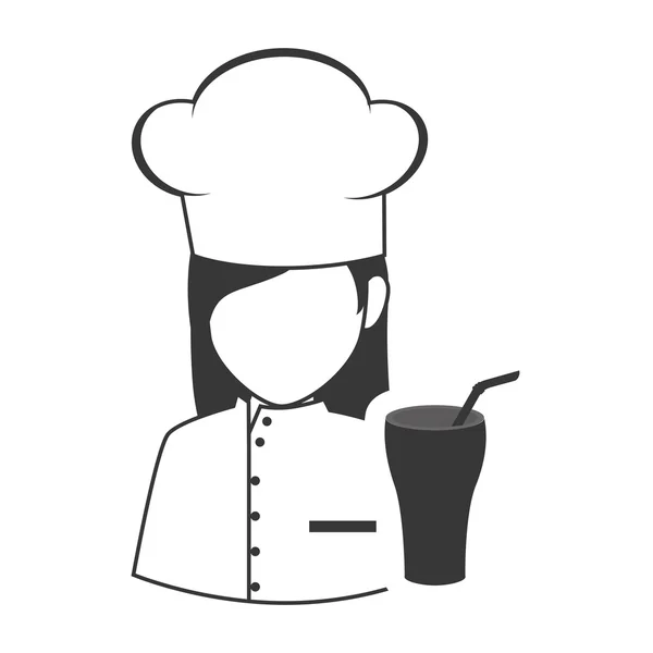 Avatar chef femme — Image vectorielle