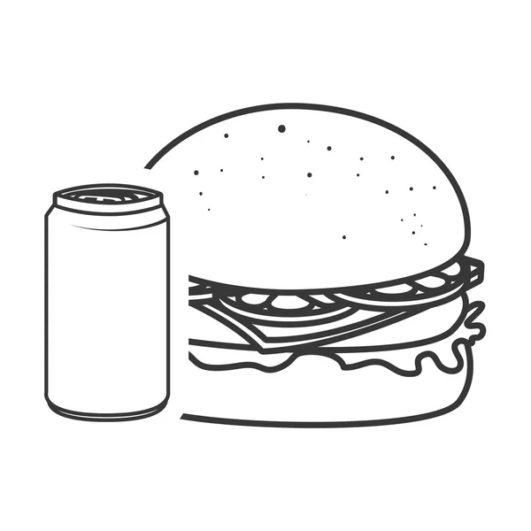 Burger fast food — Stock Vector