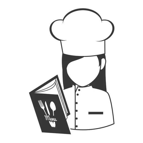 Avatar chef mujer — Vector de stock