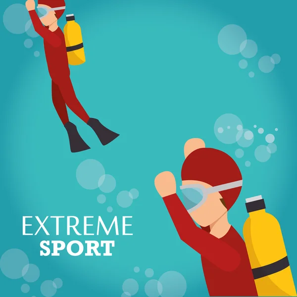 Duiken extreme sport — Stockvector
