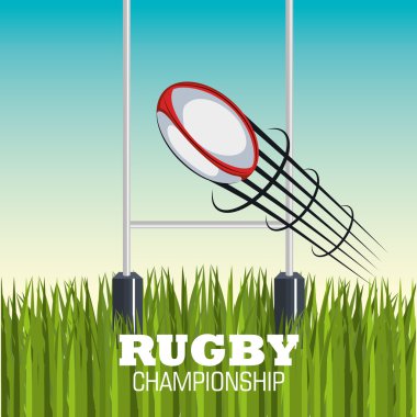 rugby topu kale direği ve alan grafiği