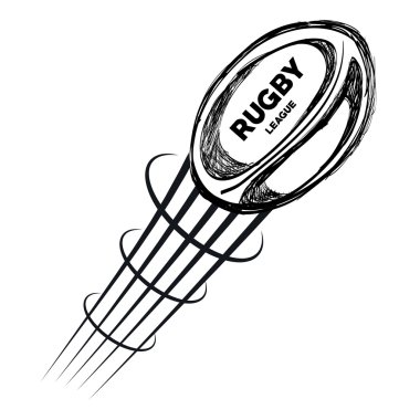 Tasarım uçan çizim topu rugby el