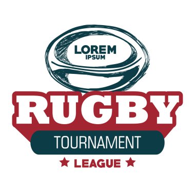 Rugby spor top turnuva etiket tasarımı