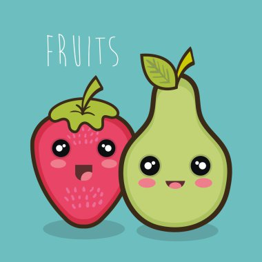 çizgi film çilek armut duygular tasarım