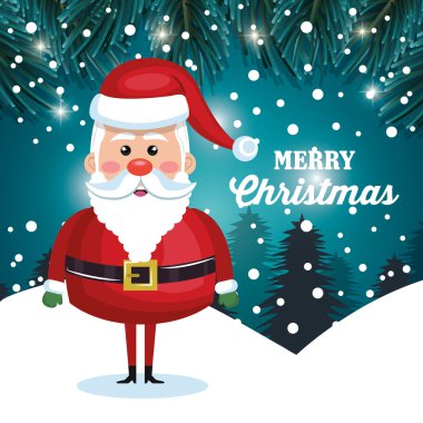 Noel Baba Noel kar yağışı karakter ve tasarım çam