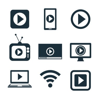 koleksiyon simgeler canlı streaming grafik tasarım