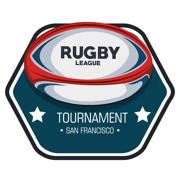 Rugby league tournoi label design — Image vectorielle