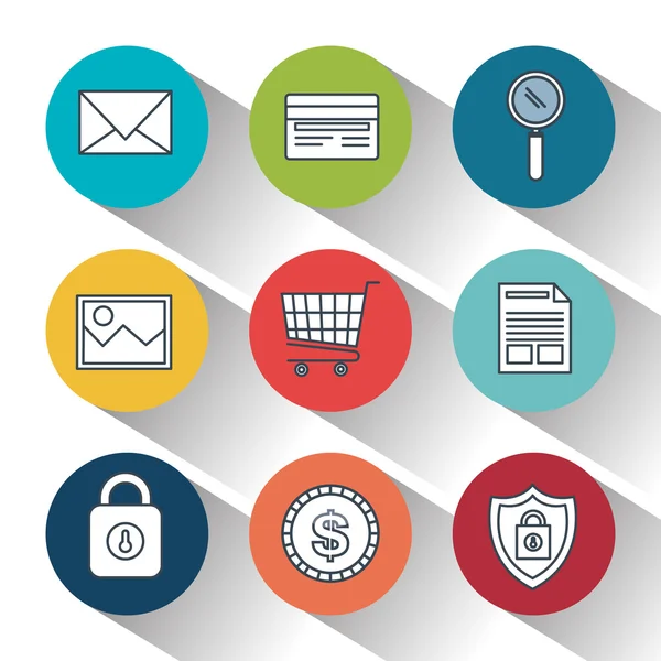 Lock security online shop data design — Stock Vector
