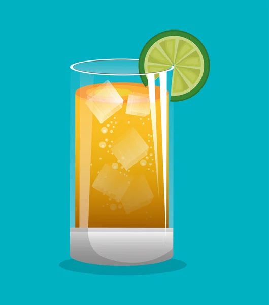 Glas Tequila Drink mexikanisches Design — Stockvektor