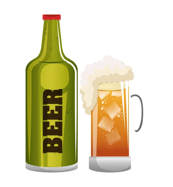 Vidrio de cerveza icono diseño gráfico — Vector de stock