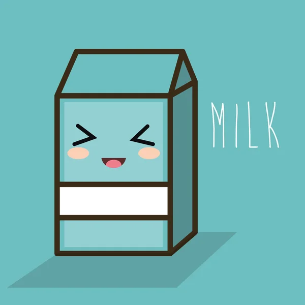 Dibujos animados caja de leche diseño azul — Vector de stock