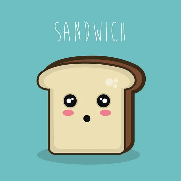 Cartoon character sandwich icon design — Stock Vector