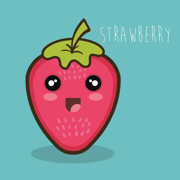 Dessin animé fraise frais graphisme — Image vectorielle