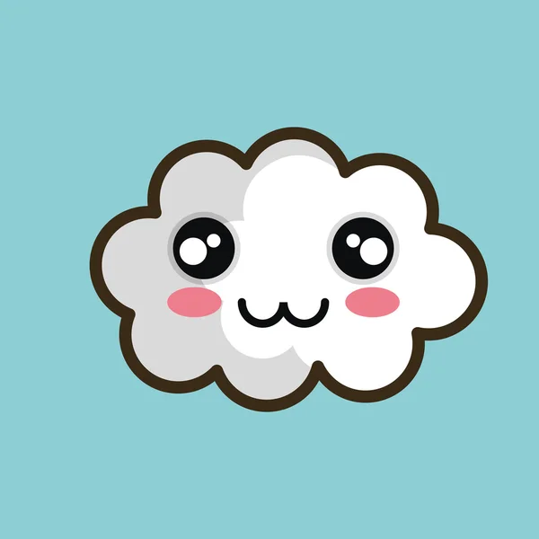 Kawaii felhő boldog design — Stock Vector