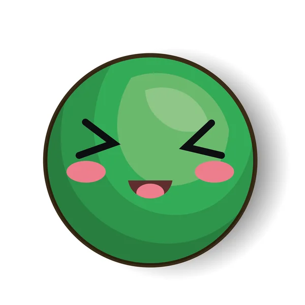 Glada emoji grön design — Stock vektor