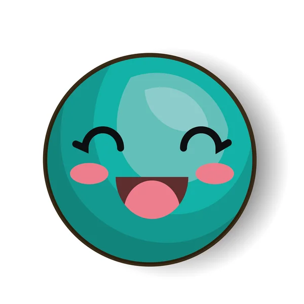 Emoji yeux souriants design bleu isolé — Image vectorielle