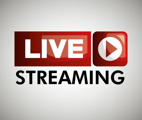 Icona pulsante live streaming grafica di design — Vettoriale Stock