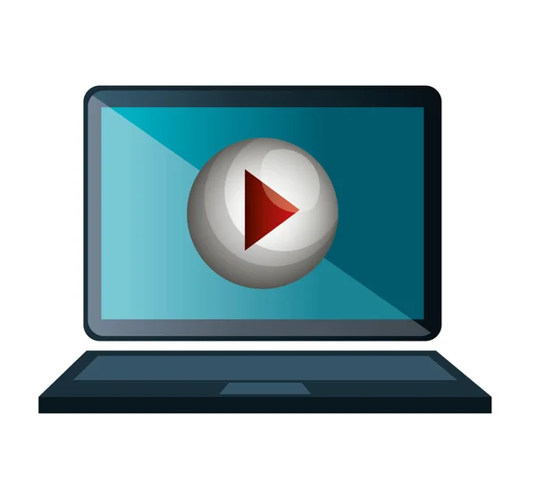 Pantalla con streaming en vivo icono de vídeo — Vector de stock