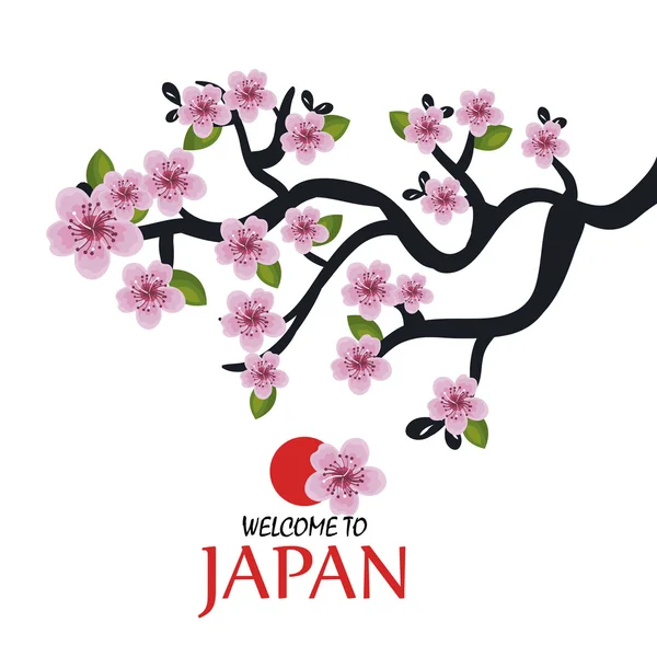 Árvore tradicional ícone japonês design —  Vetores de Stock