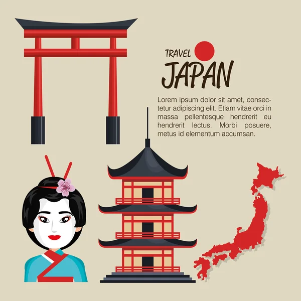 Welcome japan symbol traditional design — Stock Vector