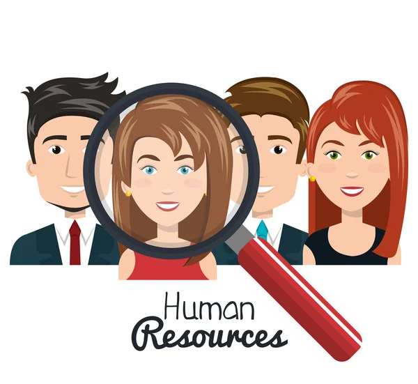 Ressources humaines personnes choisissent design plat — Image vectorielle