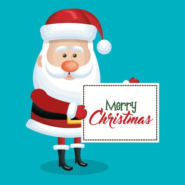 Carta natale Babbo Natale con sfondo cielo blu — Vettoriale Stock