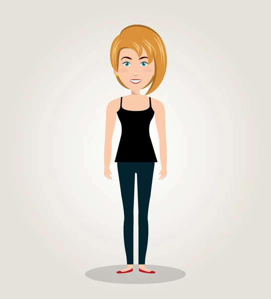 Character female standing human resources icon — Stock Vector