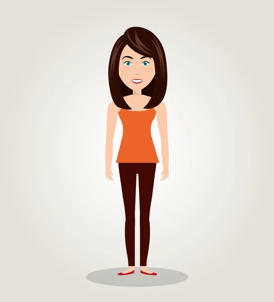 Character female standing human resources icon — Stock Vector