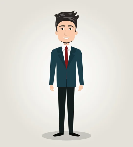 Desenho animado masculino de pé ícone de design de recursos humanos —  Vetores de Stock