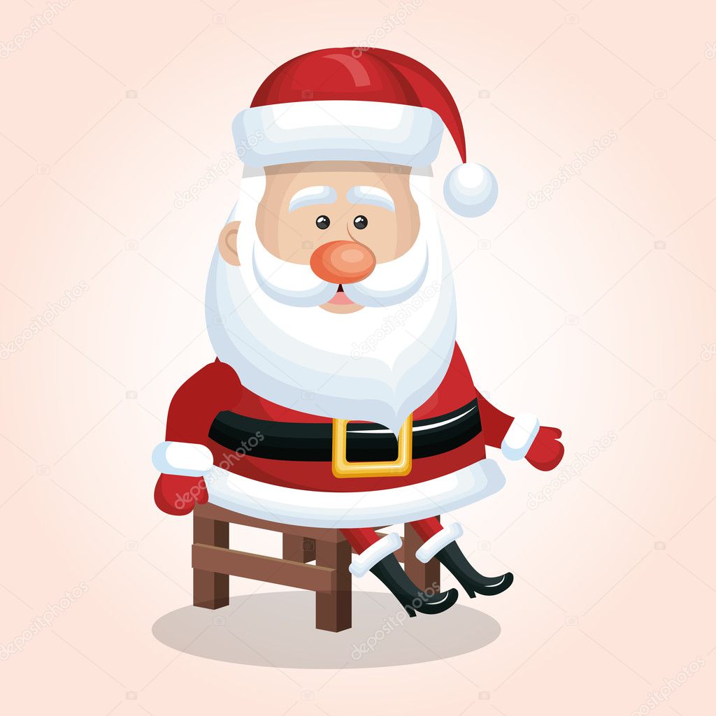 Santa claus sitting chair design graphic Stock Vector Image by