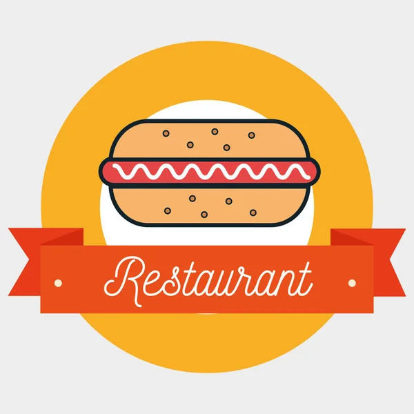 Resturant hot dog fast food — Stock Vector