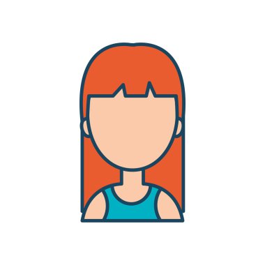 kadın karakter sosyal ağ düz izole