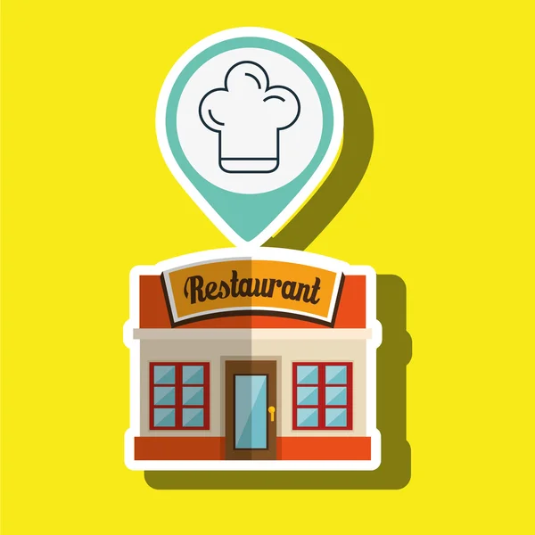 Restaurante edifício comida — Vetor de Stock