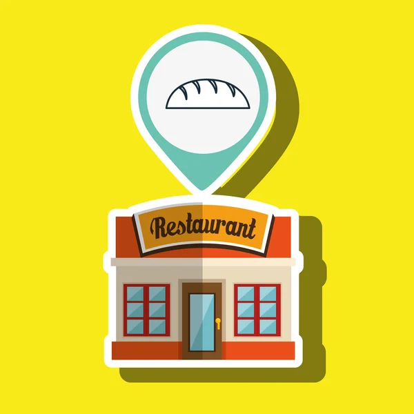 Restoran Binası gıda — Stok Vektör