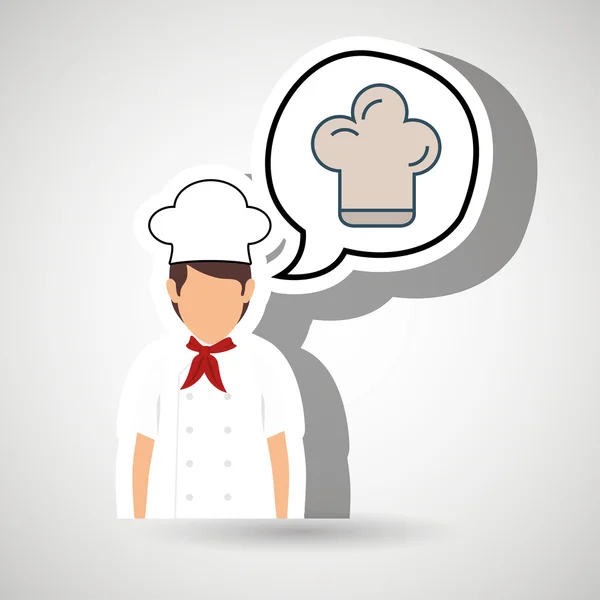 Chef cozinheiro restaurante de alimentos — Vetor de Stock