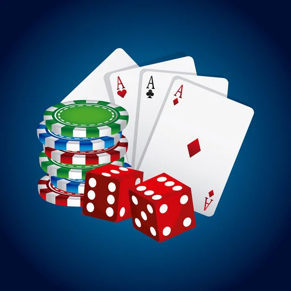 Poker cartes jeu casino — Image vectorielle