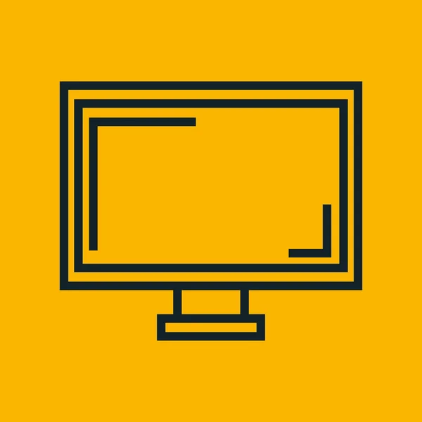 Monitor tela computador amarelo rede social — Vetor de Stock