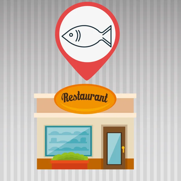 Restaurant bâtiment nourriture — Image vectorielle
