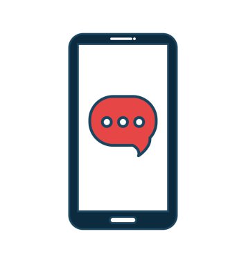 Smartphone çizgi film siyah kabarcık konuşma sosyal ağ