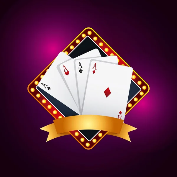 Cartas de poker jogo cassino —  Vetores de Stock