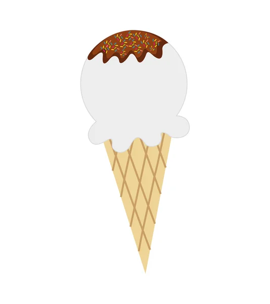 Delicious ice cream cone — Stock Vector