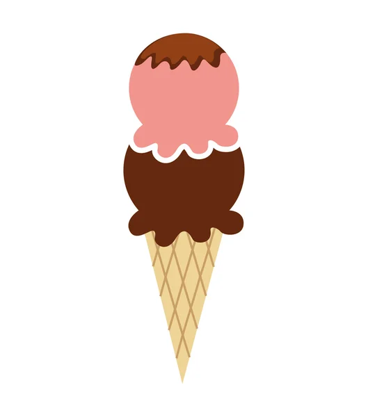 Delicioso cone de sorvete —  Vetores de Stock