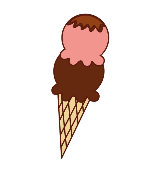 Delicioso cono de helado — Vector de stock