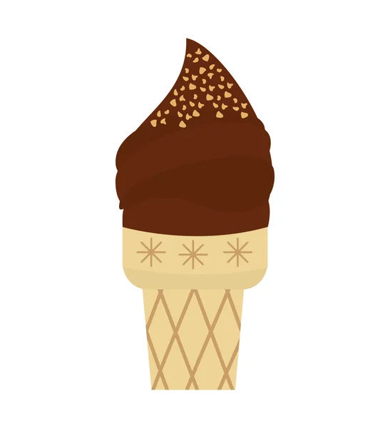 Delicioso cone de sorvete — Vetor de Stock