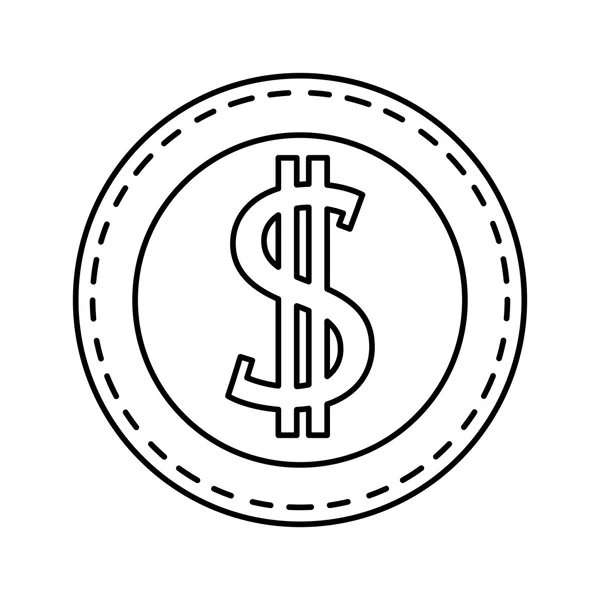 Pengar mynt finans ikonen — Stock vektor