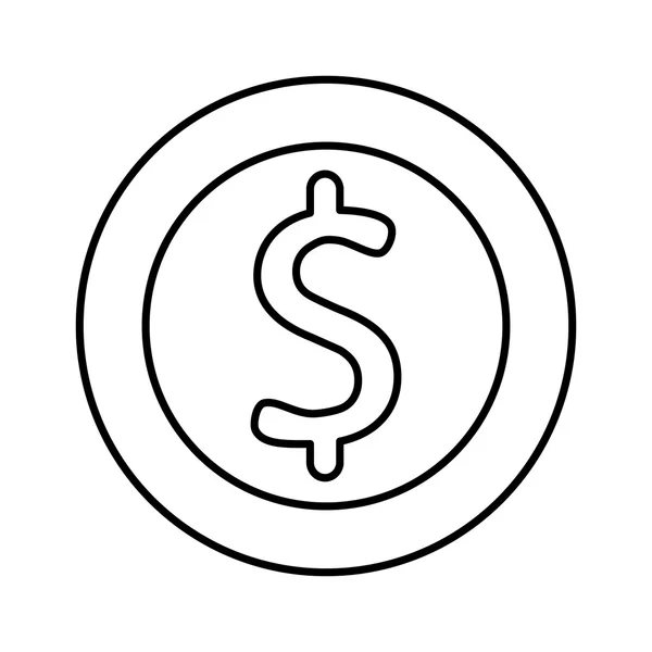 Moneta moneta icona finanza — Vettoriale Stock