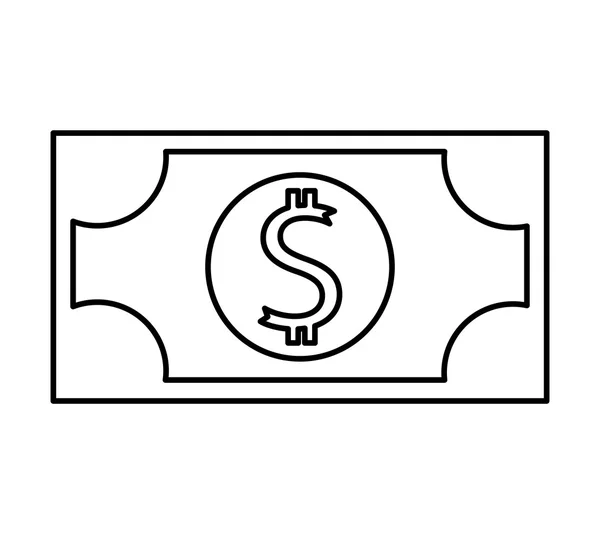 Billets dollars argent icône — Image vectorielle