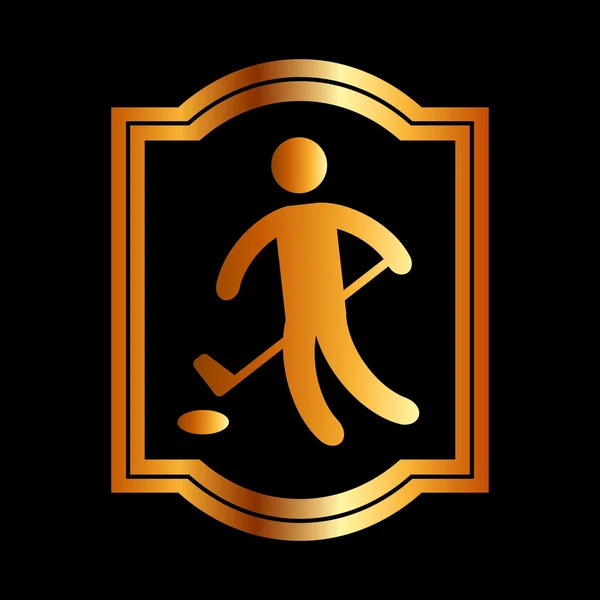 Gouden embleem sport pictogram — Stockvector